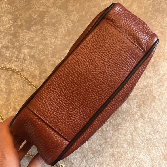 Brand New Valentina Genuine Leather Chain Convertible Handbag Crossbody Purse - Picture 9 of 16